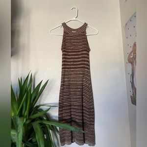 90’s knit brown maxi dres